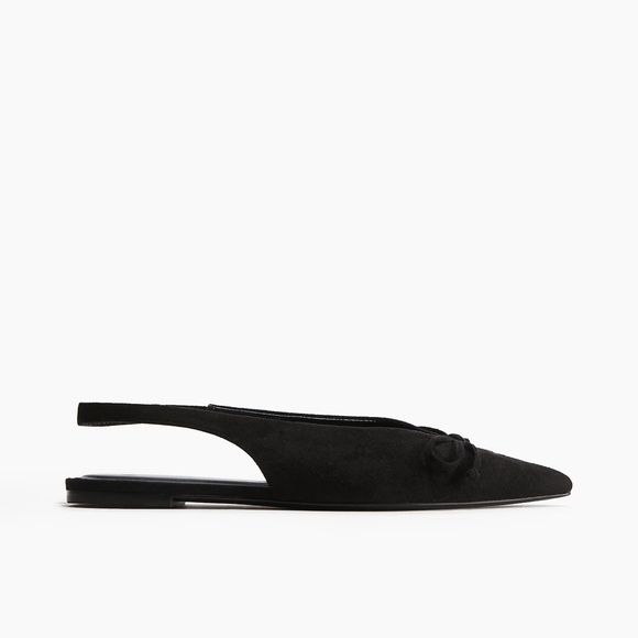 H&M Black Suede Pointed Toe Shoes - Picture 2 of 12
